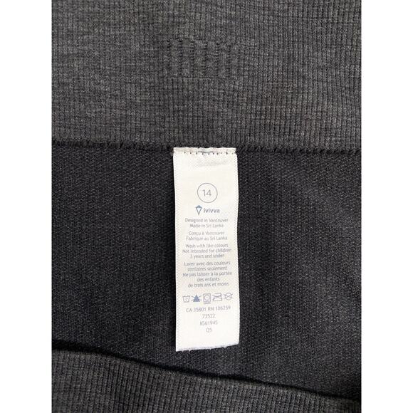 Ivivva by Lululemon Girls Size 14 Cropped Ruched Running Leggings‎ Gray - Picture 3 of 5